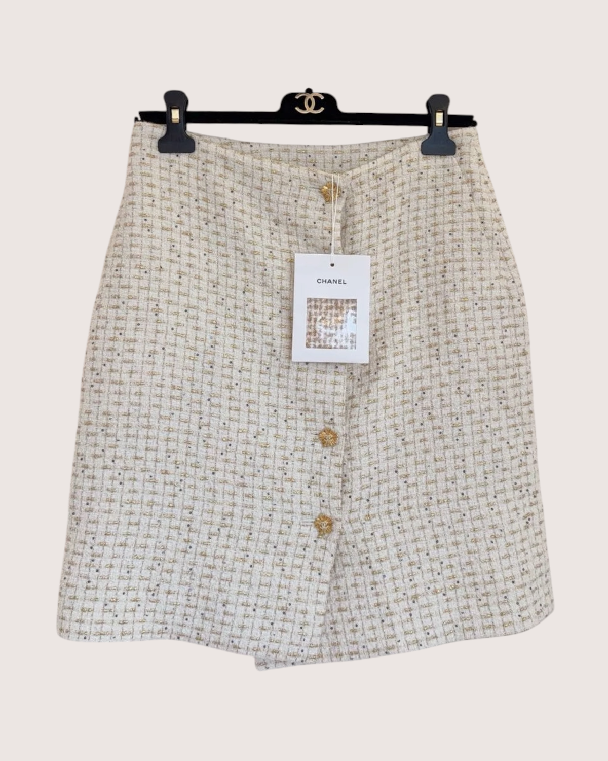 Chanel 26C Sequined Tweed Mini Skirt