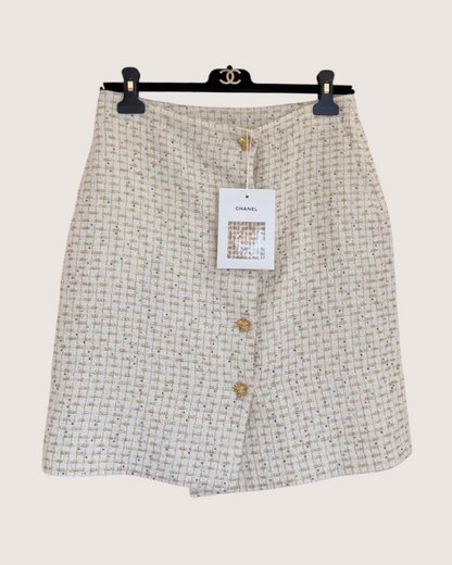 Chanel 26C Sequined Tweed Mini Skirt