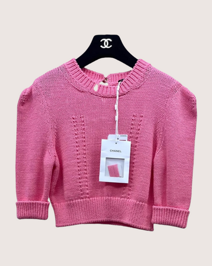 Chanel 22S Cropped Short-Sleeve Sweater