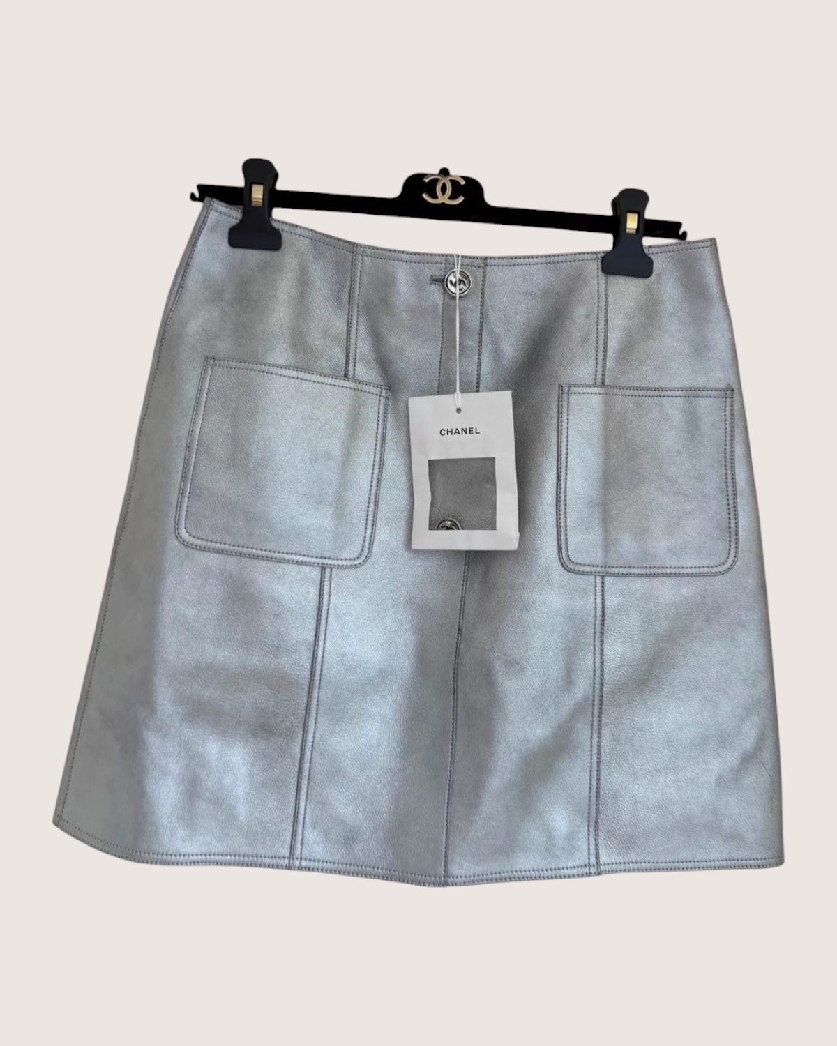 Chanel 24B Leather Mini Skirt