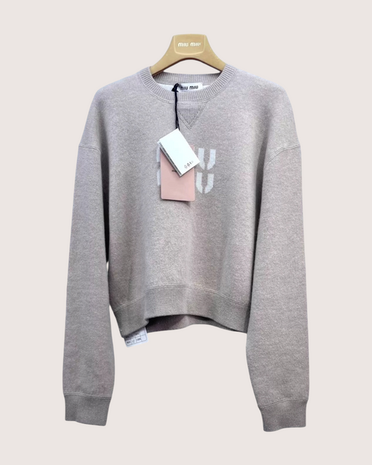 Miu Miu Logo Cashmere Sweater