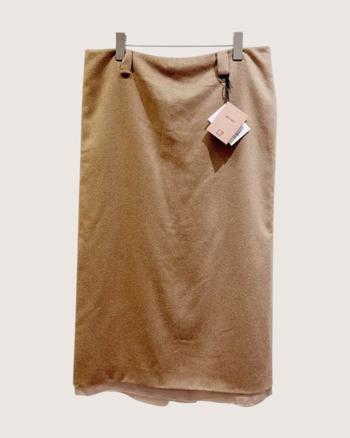 Miu Miu Wool Mid-Length Pencil Skirt Brown, Pink FR 42