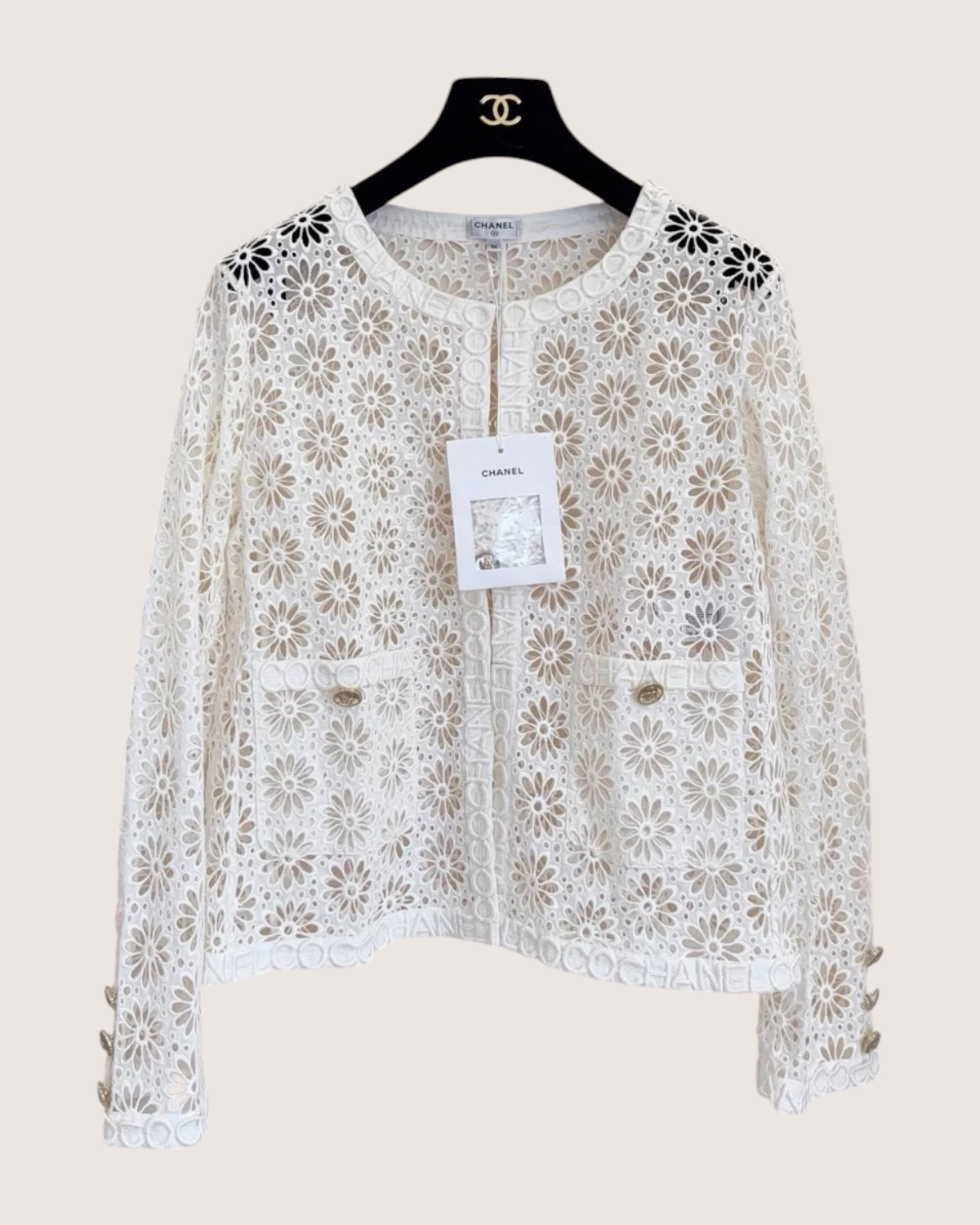 Chanel 21S Crochet Openwork Flowers Cardigan