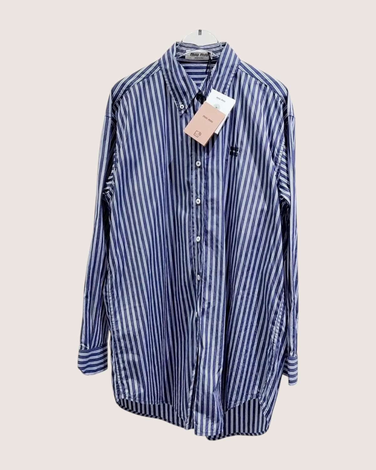 Miu Miu Striped Shirt Navy, White FR 36