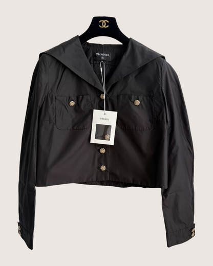 Chanel 26C Sailor-Collar Jacket Black FR 38