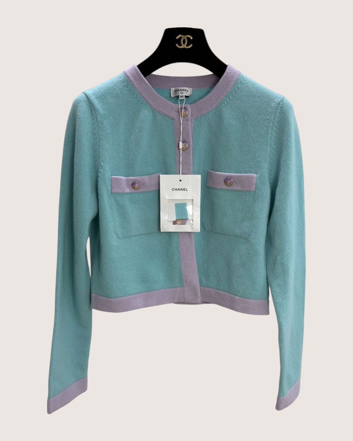 Chanel 24C Knit Cardigan Blue, Purple FR 36