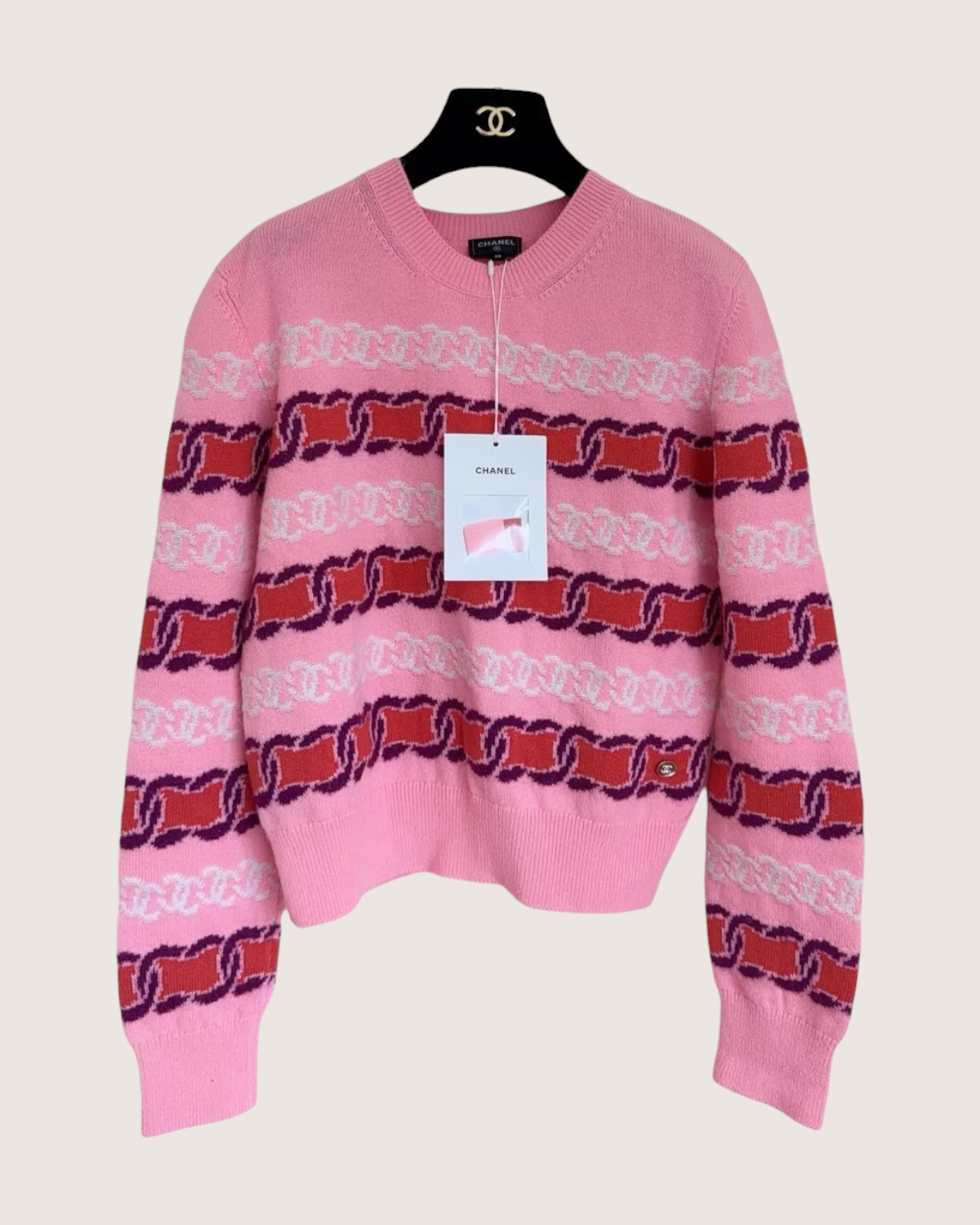 Chanel CC Striped Knit Sweater