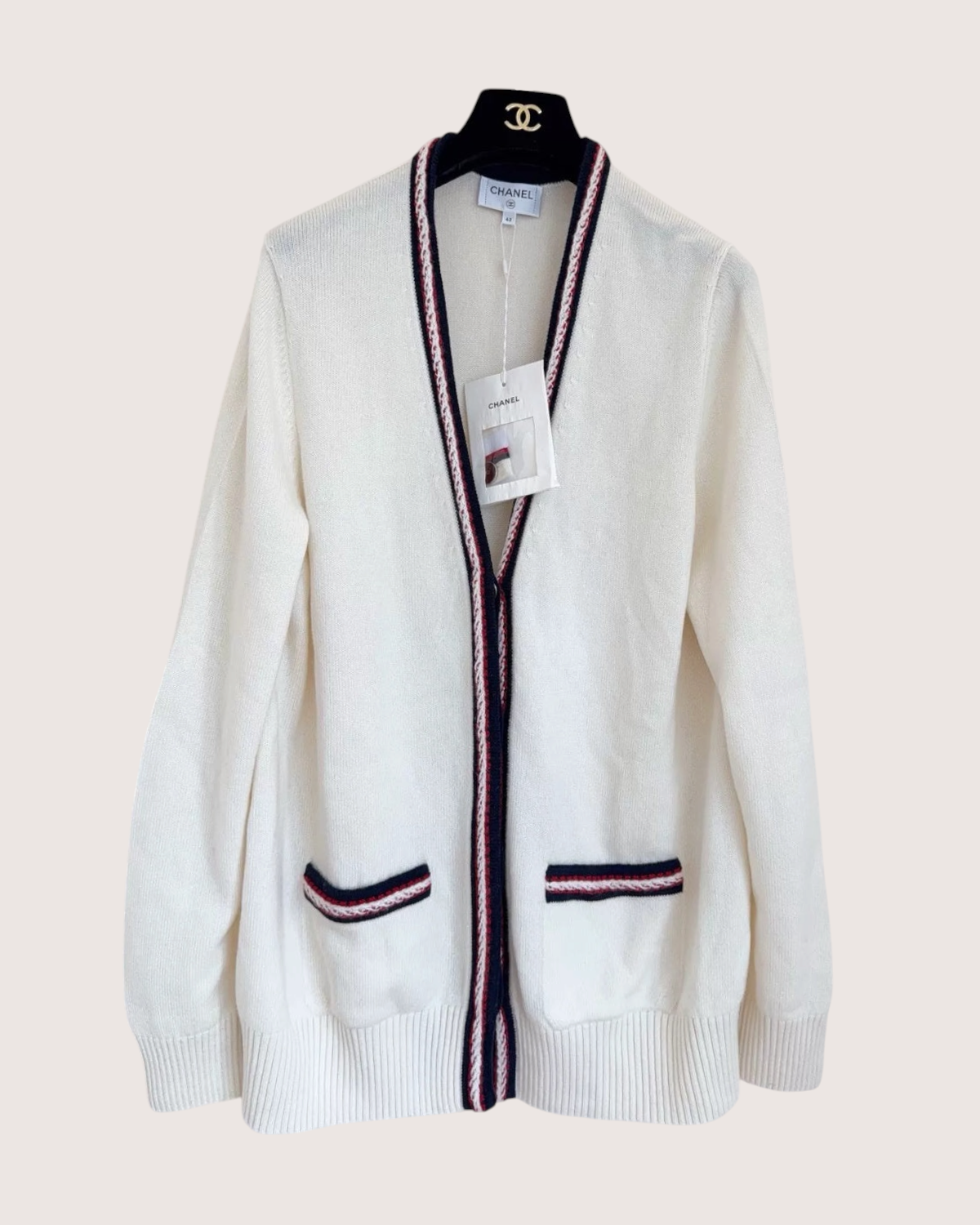 Chanel 26P Cashmere Cardigan Beige/Ecru FR 42