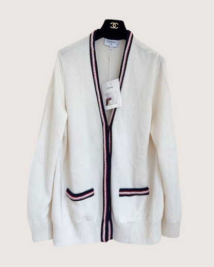 Chanel 26P Cashmere Cardigan Beige/Ecru FR 42