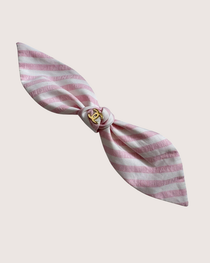 Chanel 24C Bow Hair Clip Pink, White One Size