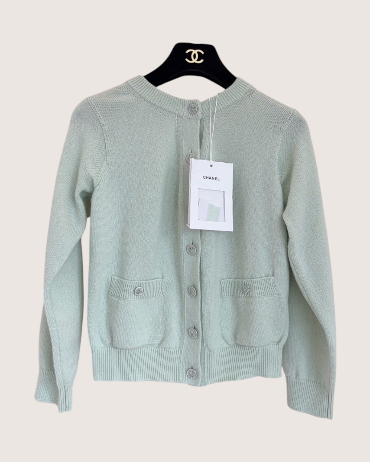 Chanel 25S Cashmere Two-Way Cardigan Green FR 34