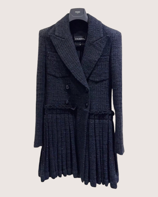 Chanel 20S Tweed Blazer Mini Dress Navy, Multicolor FR 38
