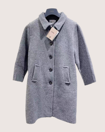 Miu Miu Wool Longline Cardigan Grey FR 34