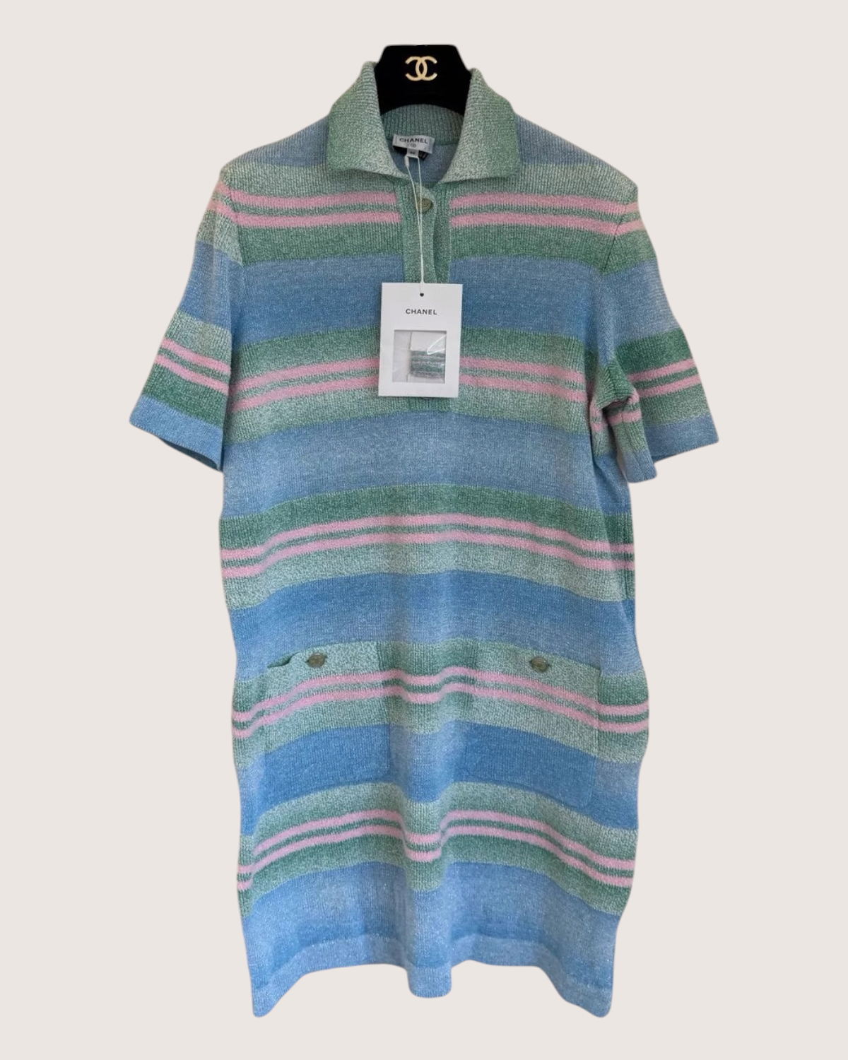 Chanel 23P Striped Polo Mini Dress