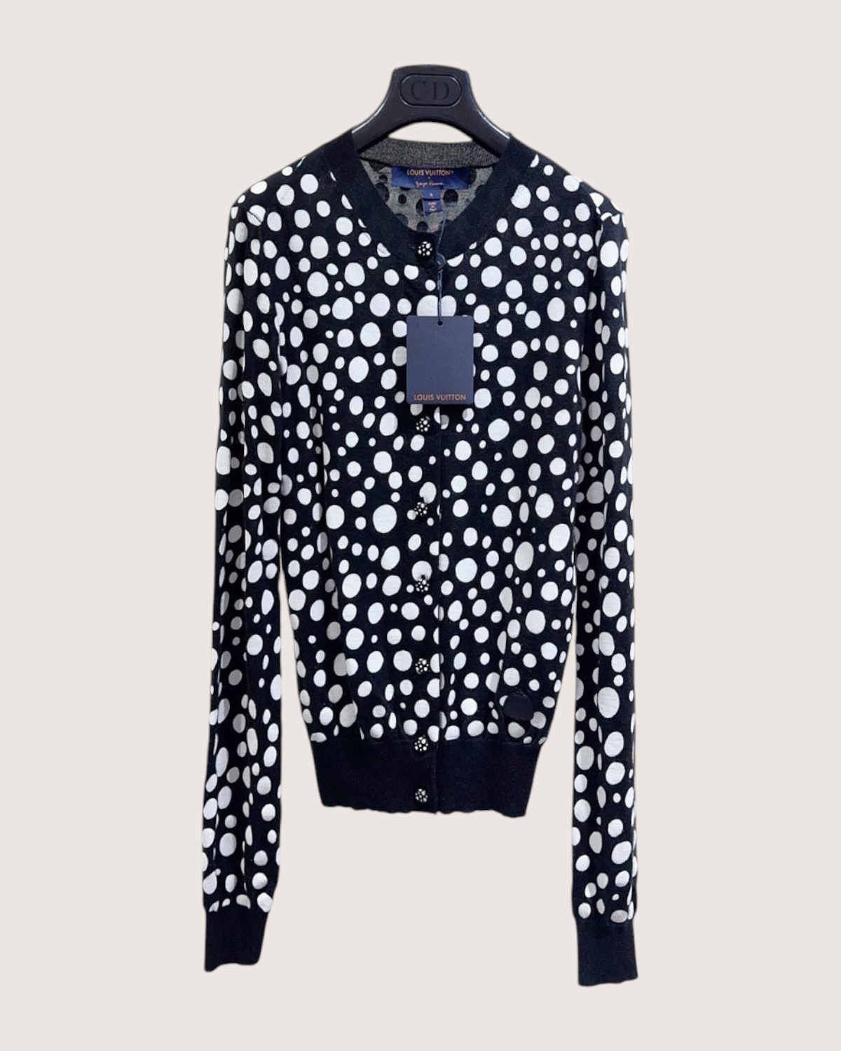 Louis Vuitton Polka-Dot Cardigan Black, White FR 36