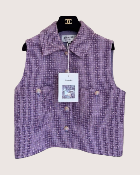 Chanel Sequin Crystal Button Vest