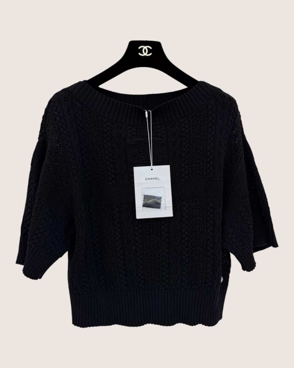 Chanel 24M Coco Beach Off-Shoulder Openwork Top