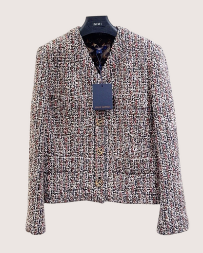 Louis Vuitton Tweed Jacket Beige/Ecru, Red, Multicolor FR 36