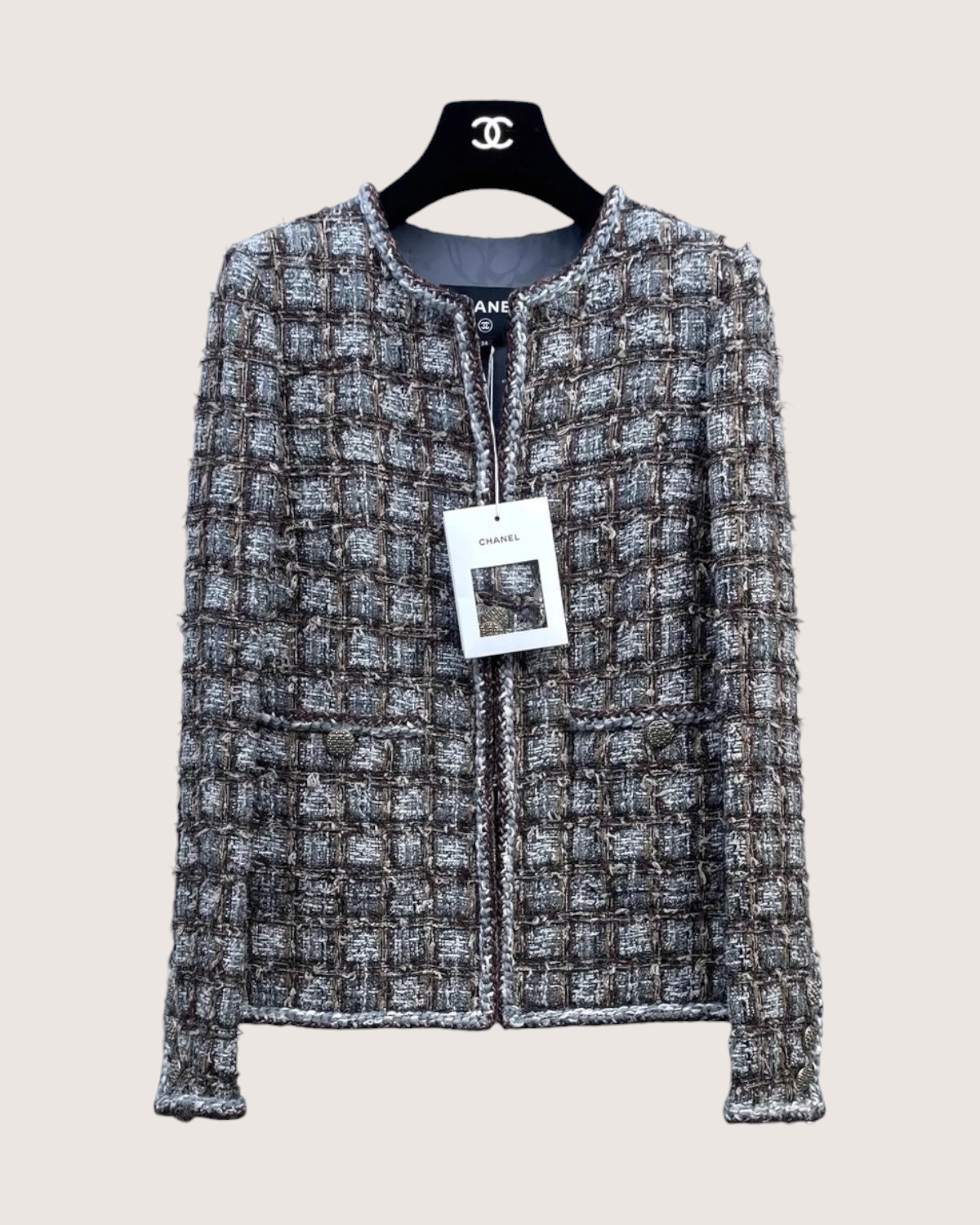 Chanel 18K Checked Tweed Jacket