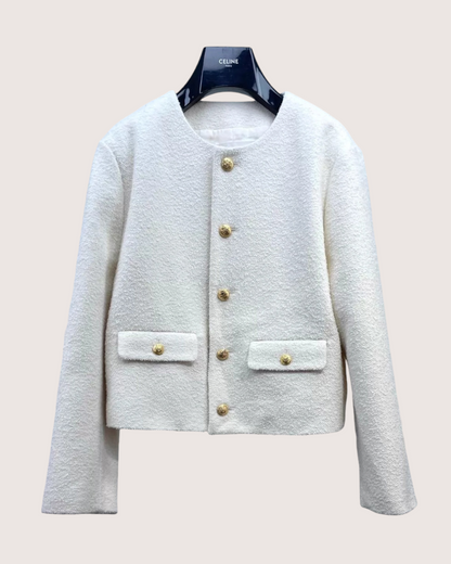 Celine Wool Chasseur Jacket White FR 40
