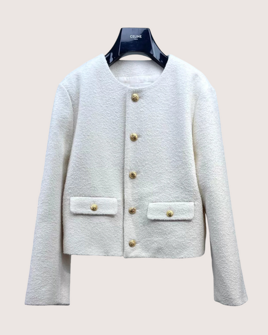 Celine Wool Chasseur Jacket - White