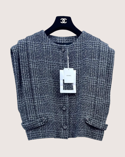 Chanel 24A Tweed Vest Grey FR 40