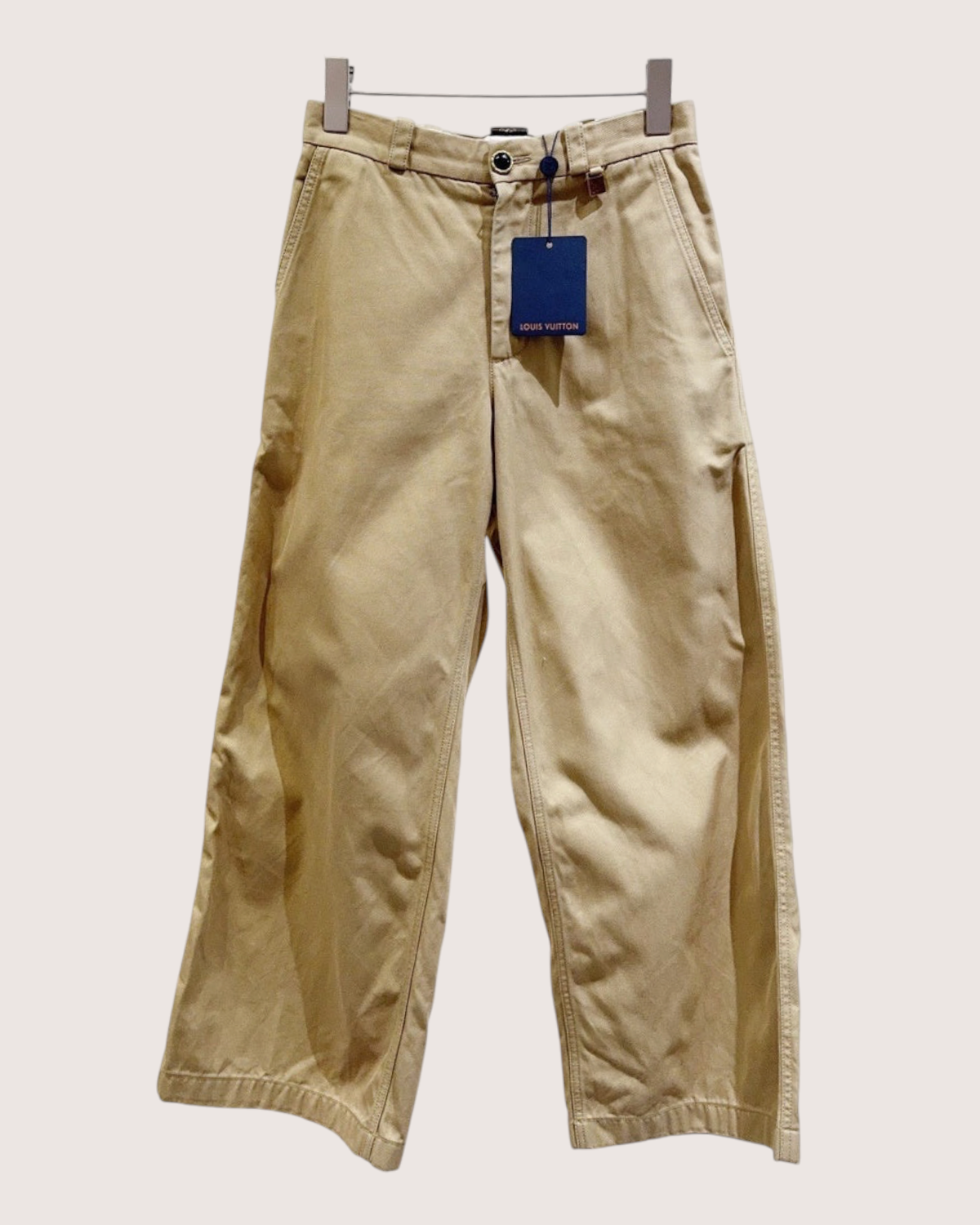 Louis Vuitton High-Waisted Trousers Beige/Ecru FR 34