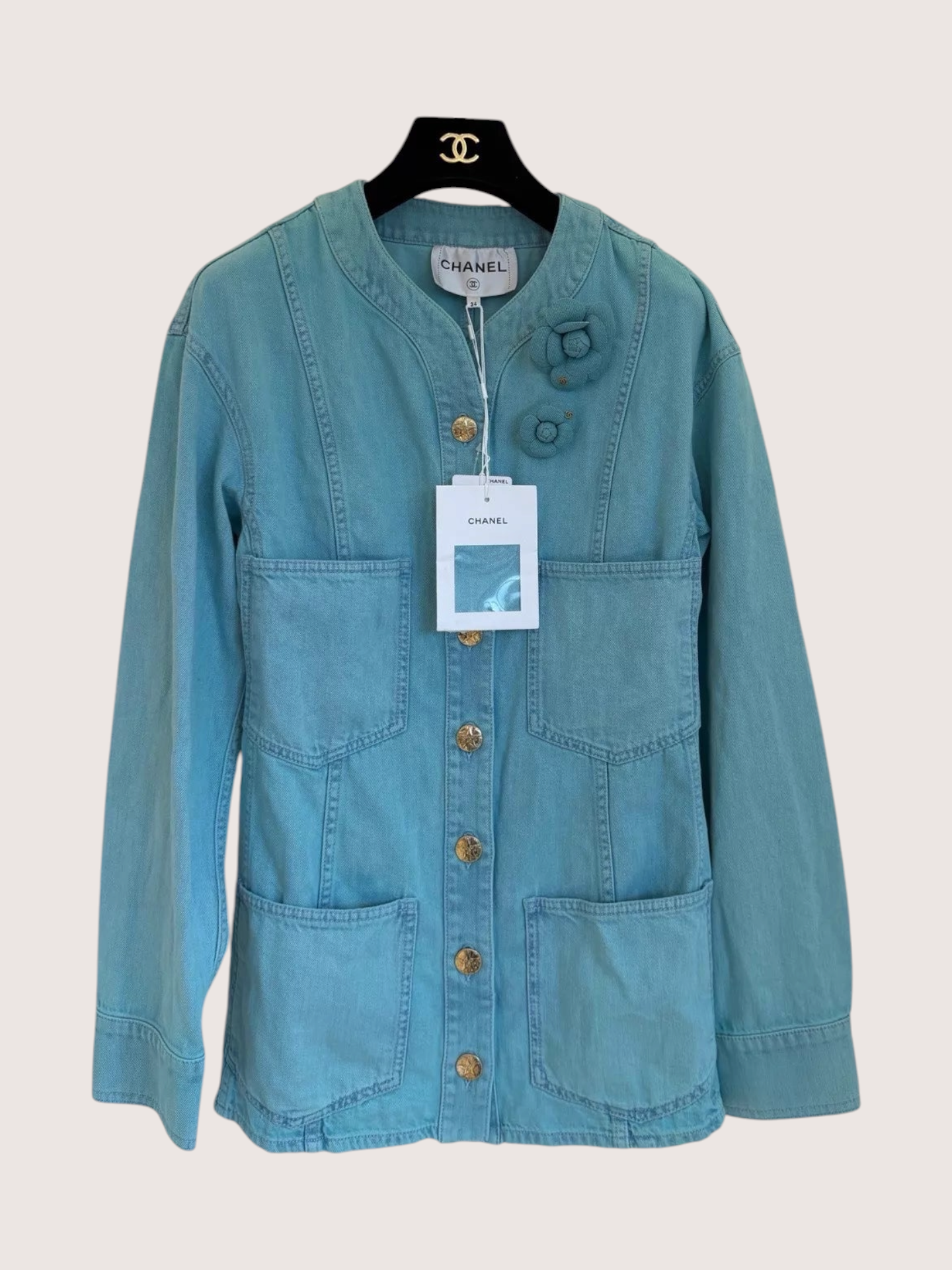 Chanel Camellia Denim Jacket