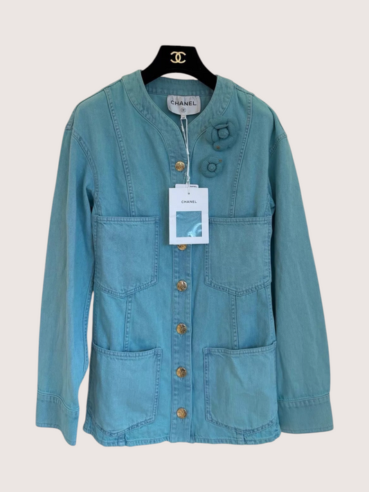 Chanel Camellia Denim Jacket