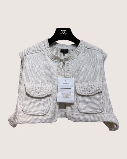 Chanel 25A Cropped Vest White FR 36