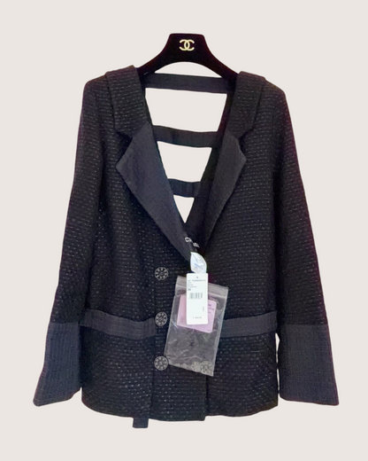 Chanel 16C Tweed Double-Breasted Jacket Black, Grey FR 36