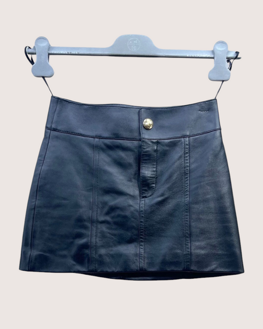 Celine Leather Mini Skirt - Black