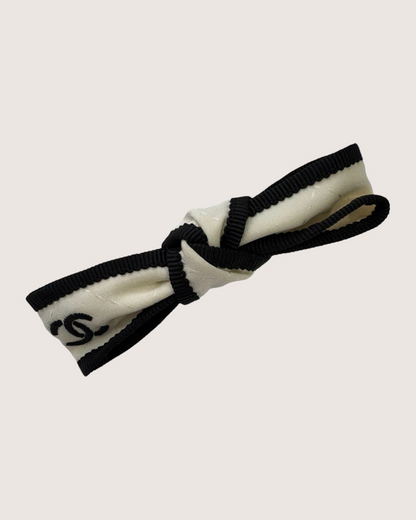 Chanel 24P Bow Logo CC Hair Accessory Black One Size