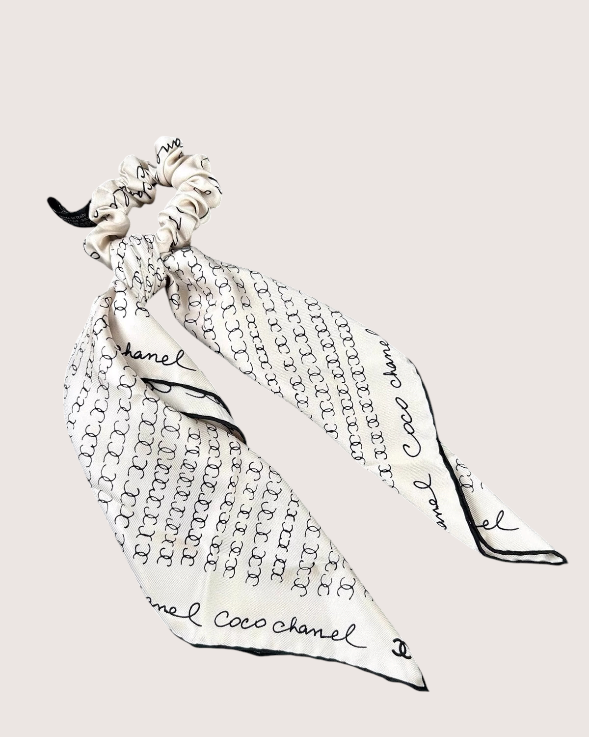 Chanel 22C CC Monogram Logo Silk Hair Accessory