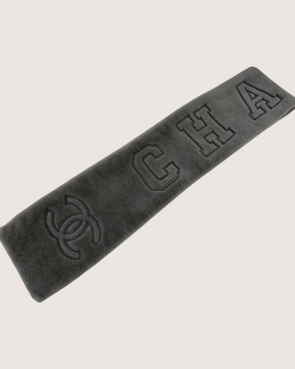 Chanel 24N Logo Cashmere Scarf Grey One Size