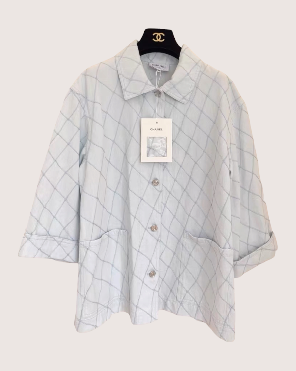Chanel 26M Coco Beach Short-Sleeve Denim Jacket