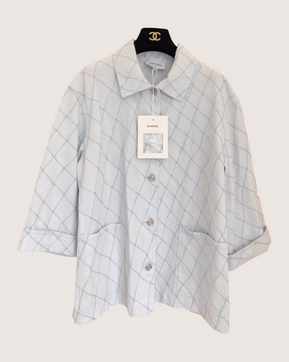 Chanel 26M Coco Beach Short-Sleeve Denim Jacket