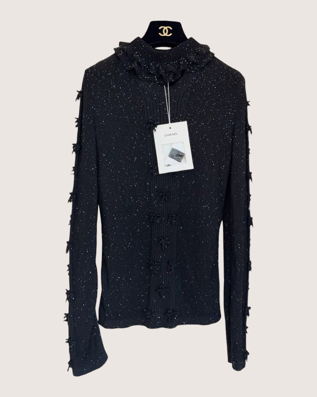 Chanel 25K Bow Sweater Black FR 40