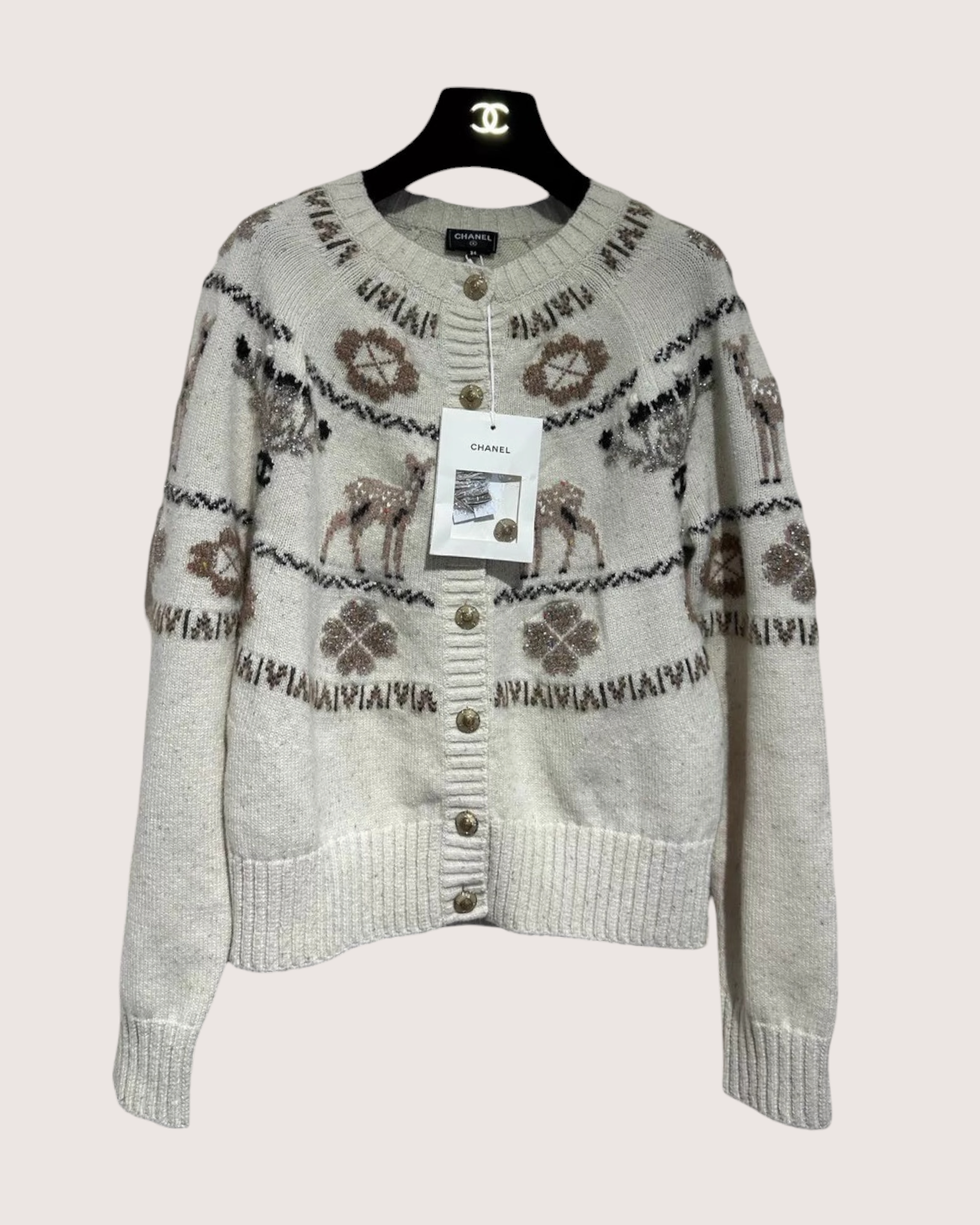 Chanel 25N Deer Cashmere Cardigan