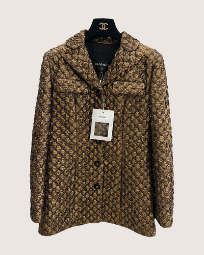 Chanel 24K Metallic CC Jacket Gold, Black FR 38