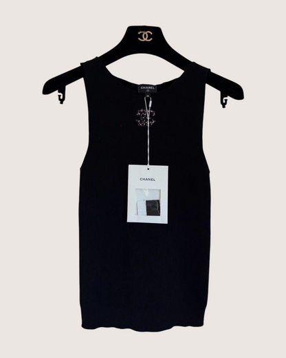 Chanel 22K CC Logo Wool Tank Top
