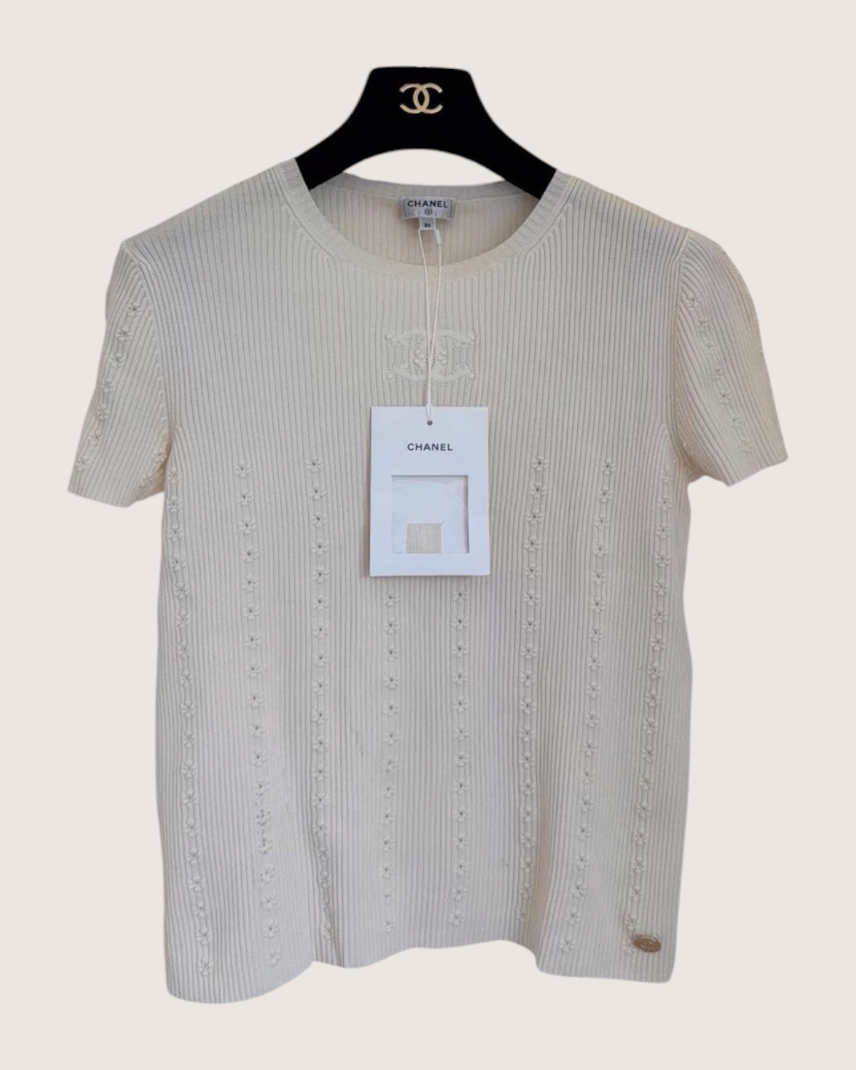 Chanel 21A CC Logo Wool T-Shirt