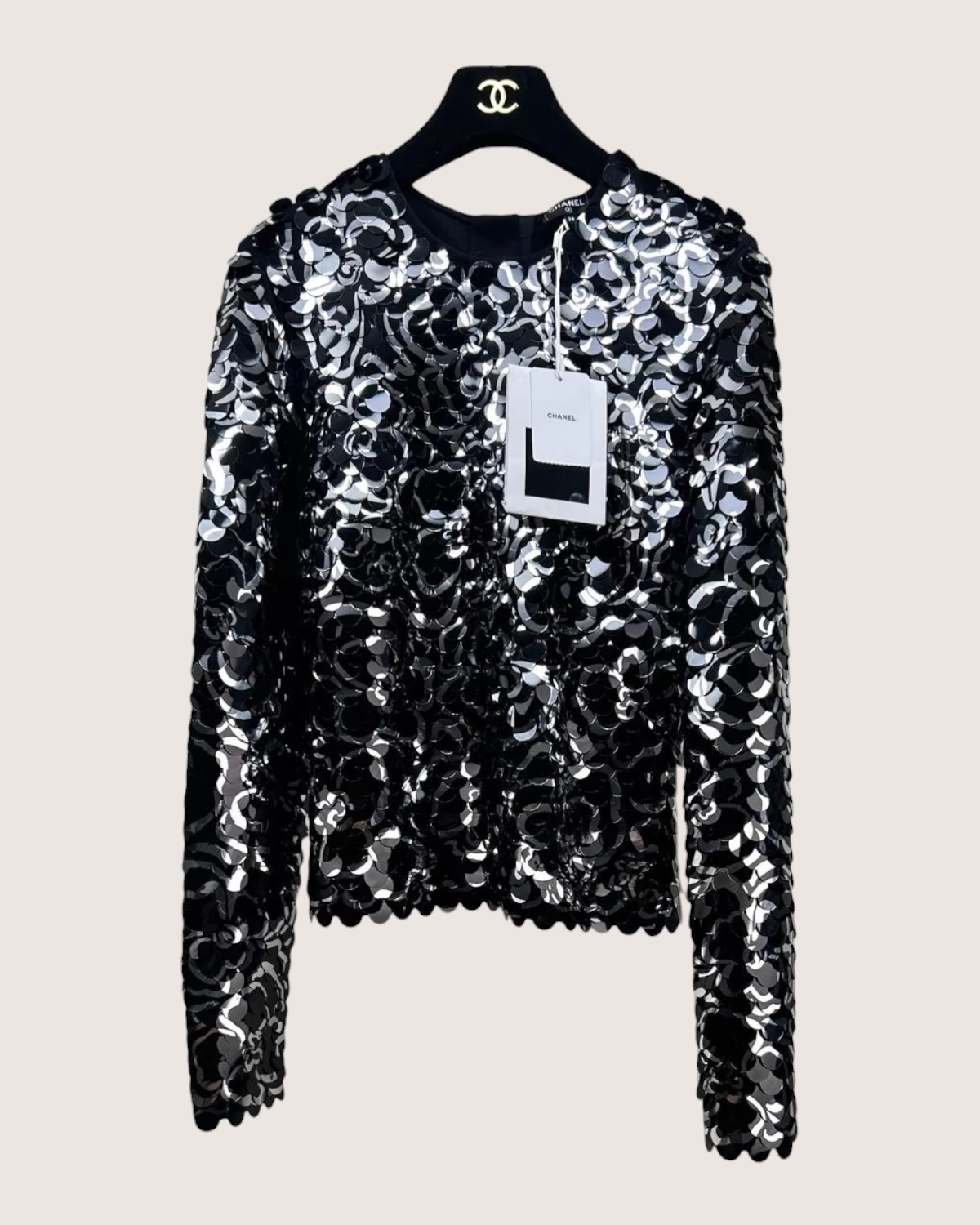 Chanel 23K Camellia Sequin Panelled Top