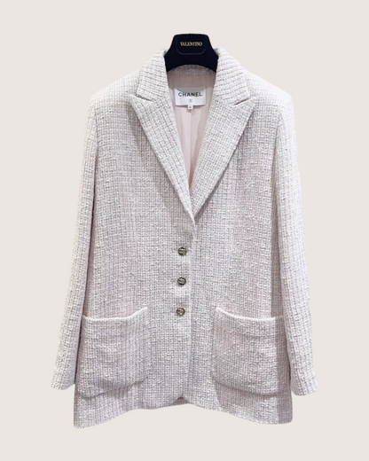 Chanel 24P Tweed Jacket - Beige/Ecru, White
