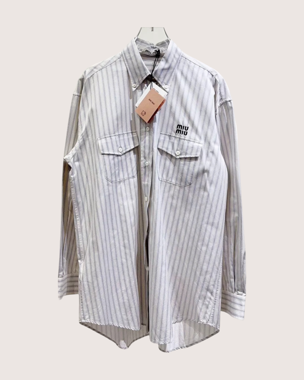 Miu Miu Striped Shirt White, Grey FR 36