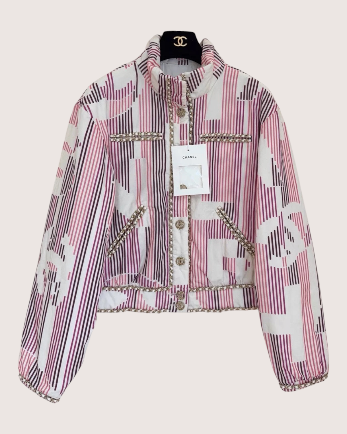Chanel 23B Chain-Trim Jacket