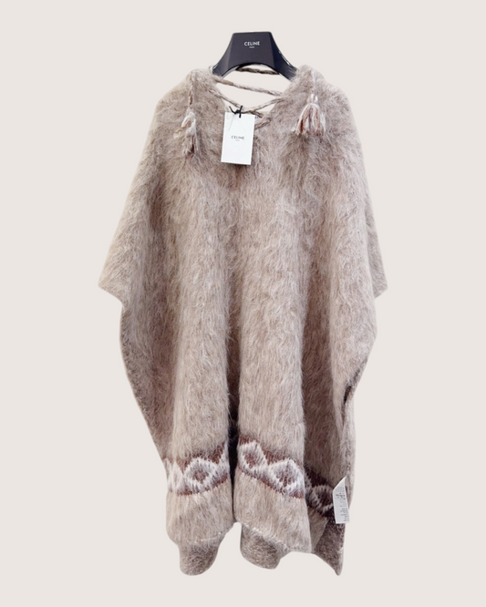 Celine Wool Mohair Hooded Sweater - Beige/Ecru, Brown