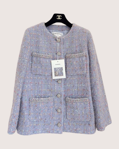 Chanel 25B Four-Pocket Tweed Jacket Purple, Multicolor FR 34