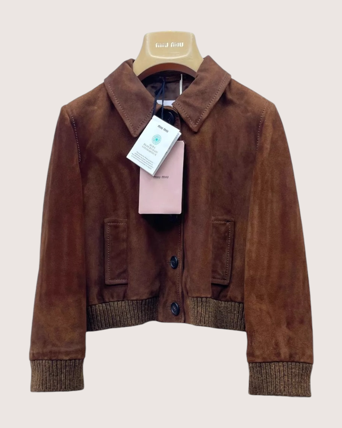 Miu Miu Cropped Suede Jacket