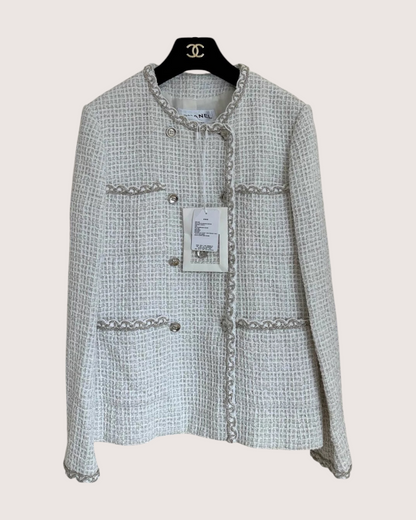 Chanel 25C Braid-Trim Four-Pocket Tweed Jacket